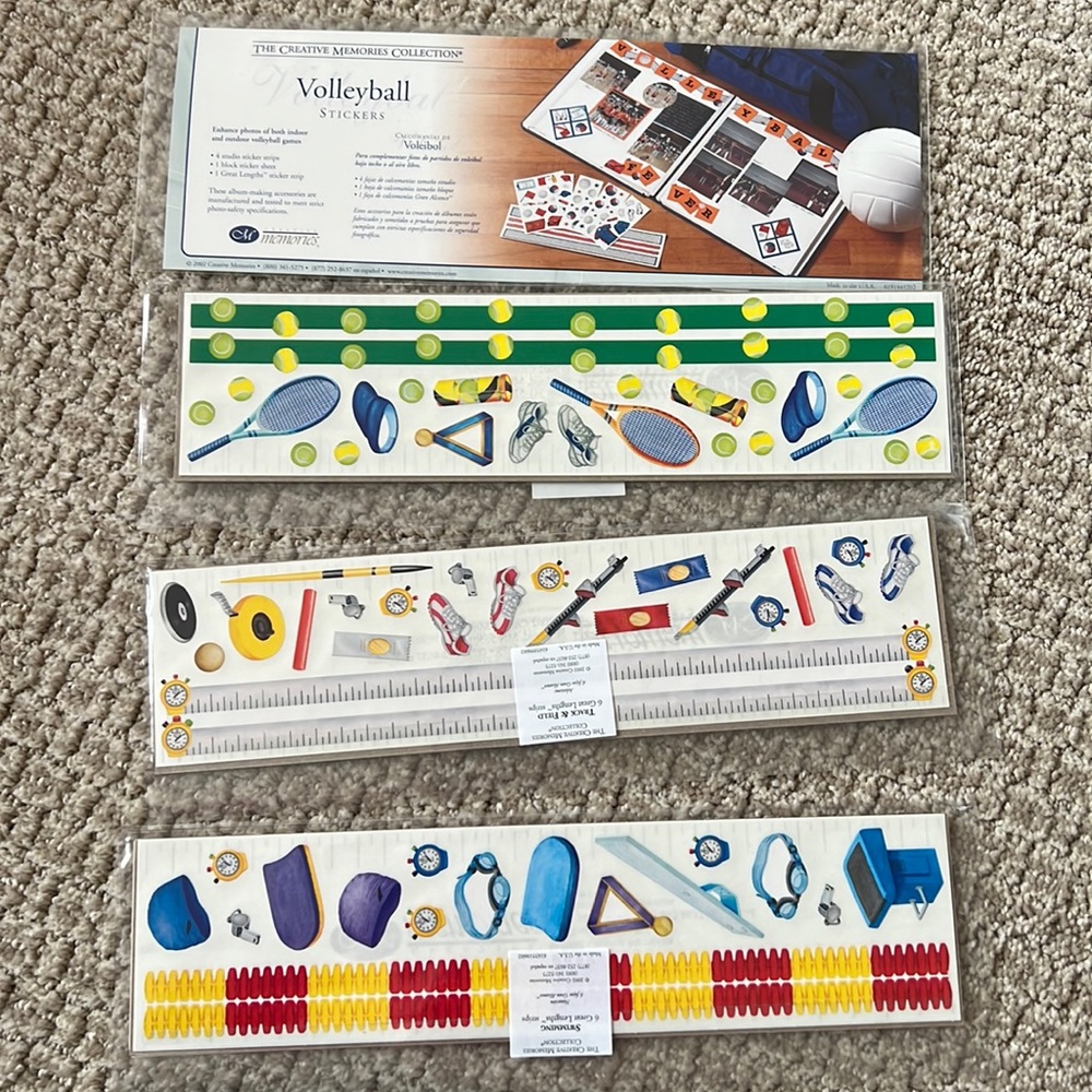 NWT Creative Memories 4 sports themed great lengths strips